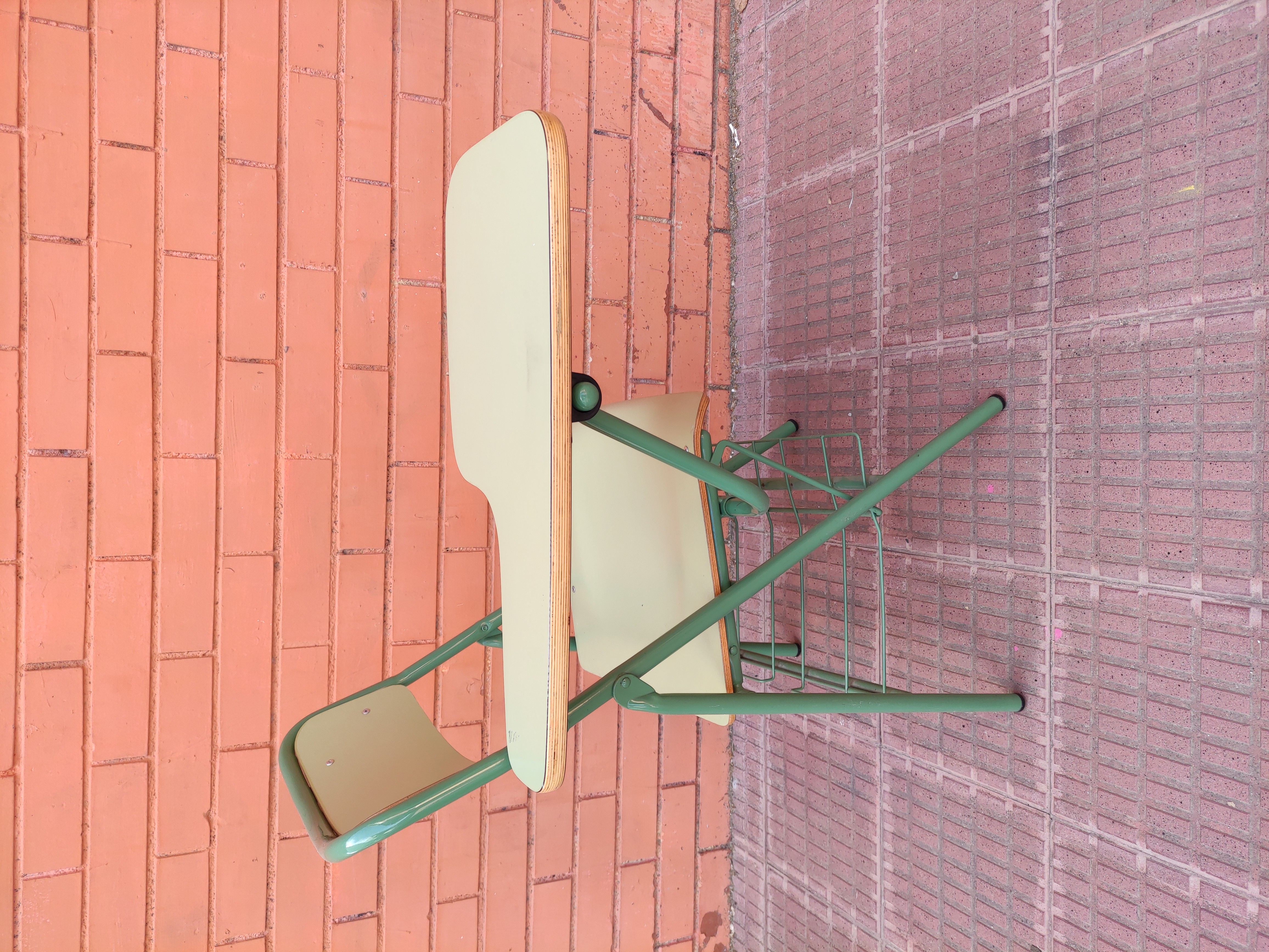 silla plegable pupitre escuela metal madera 82x50x63 24u